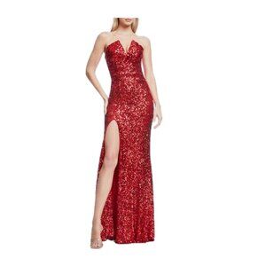 Fernanda Sequin Strapless Gown Rouge by Dress The Population